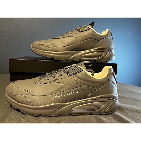 Armani Exchange Men Sneakers with Logo shoes size 11 Gray new with box main image 7